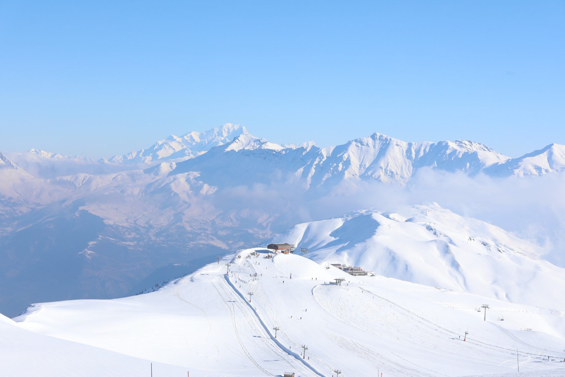 Spectaculair uitzicht in skigebied Les Sybelles