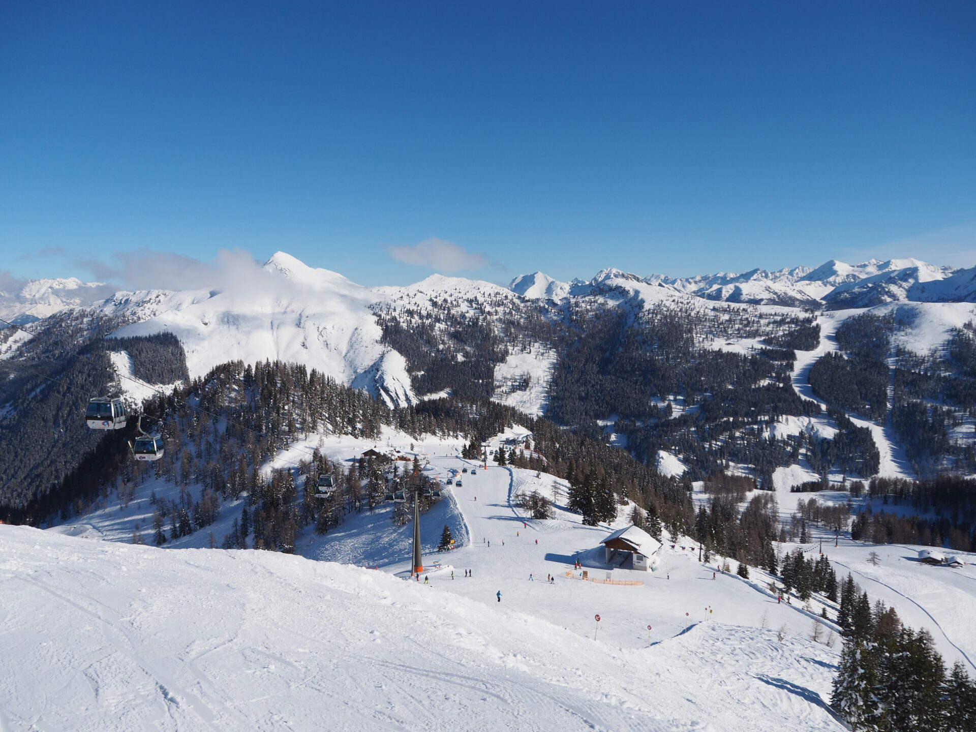 Zauchensee, Austria - January 22, 2019: Ski slope in Zauchensee, Ski Amade  area,  Austria